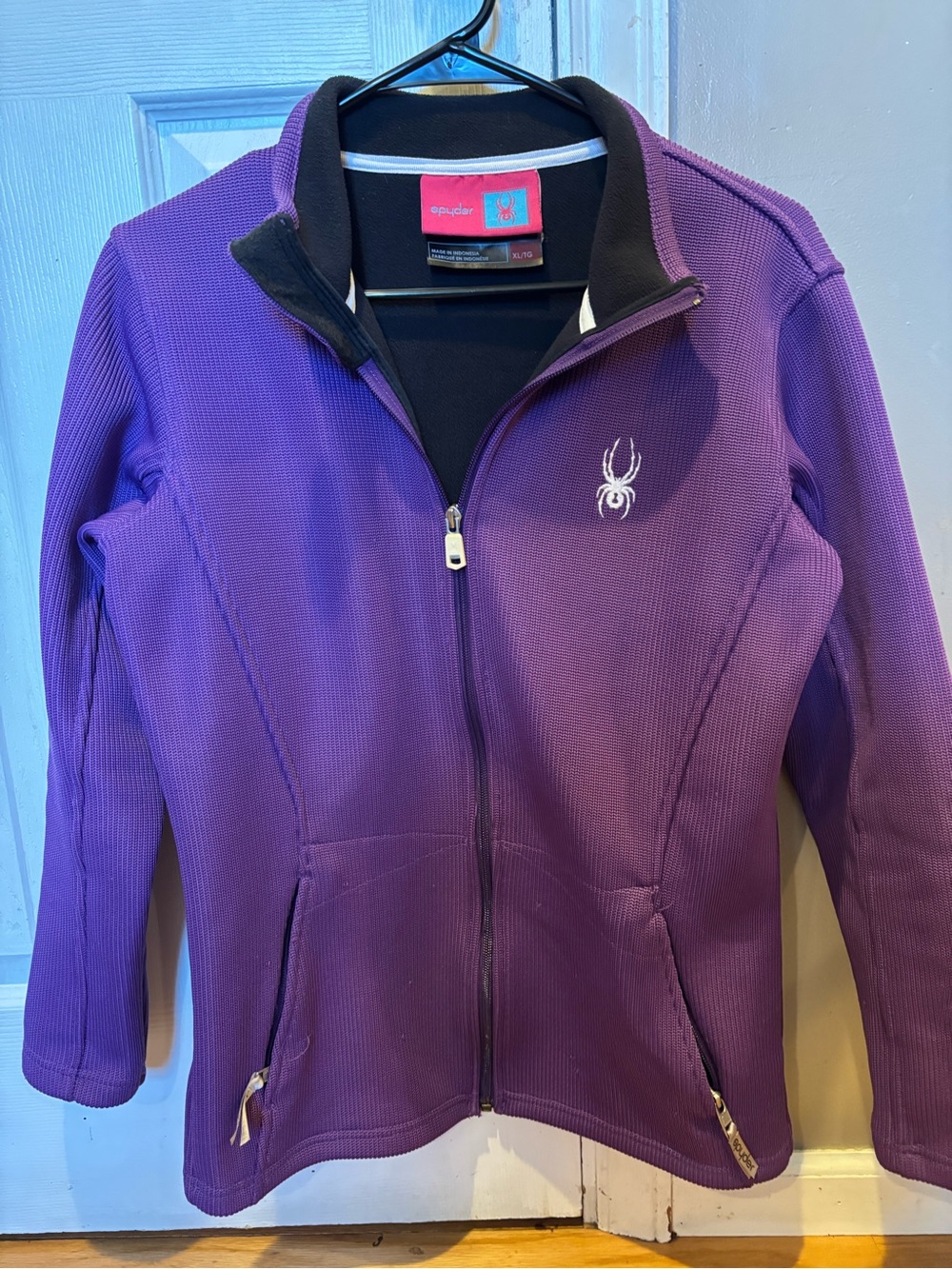 Spyder Womens XL Purple Core Sweater Full-Zip Ribbed Texture Like New